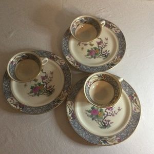 Lenox Ming-Birds Three Snack Plate Sets
